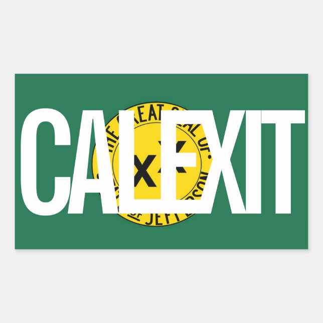 Sticker Rectangulaire CALEXIT État de Jefferson (Devant)