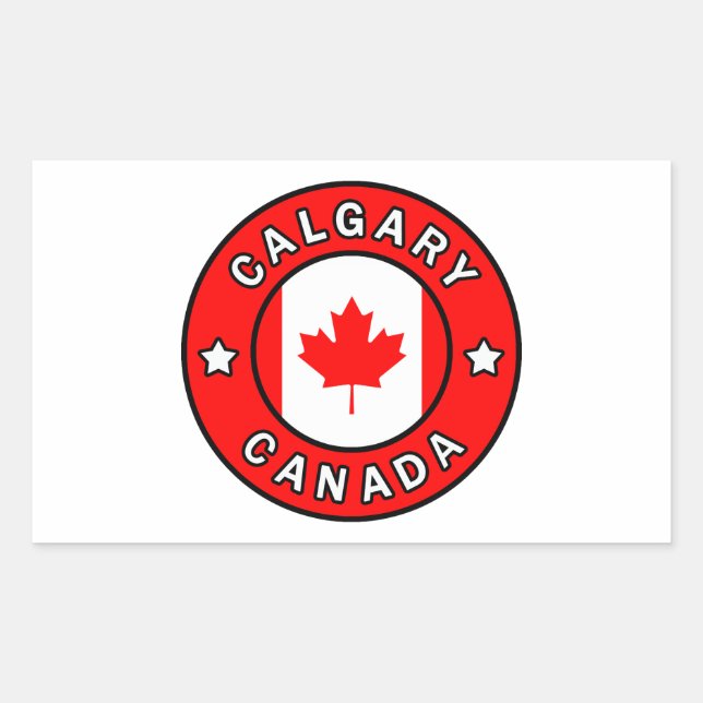 Sticker Rectangulaire Calgary Canada (Devant)