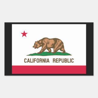 Sticker Rectangulaire California State Flag Design