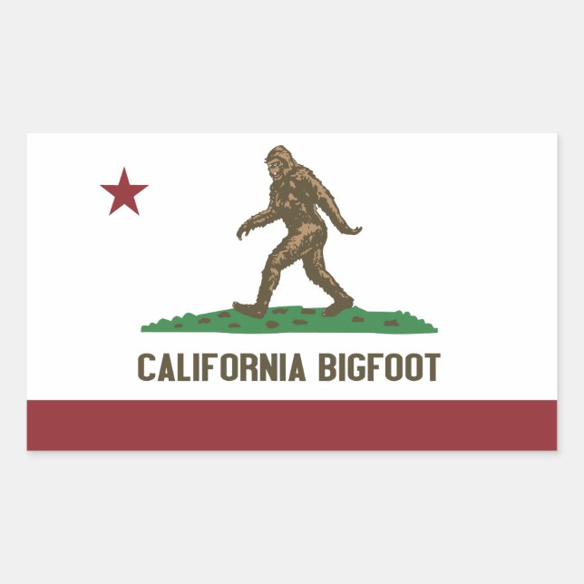 Sticker Rectangulaire Californie Bigfoot (Devant)