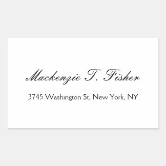 Sticker Rectangulaire Calligraphie classique Élégante Plaque blanche sim