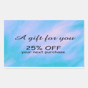 Sticker Rectangulaire Calligraphie simple aquarelle personnalisée Sticke