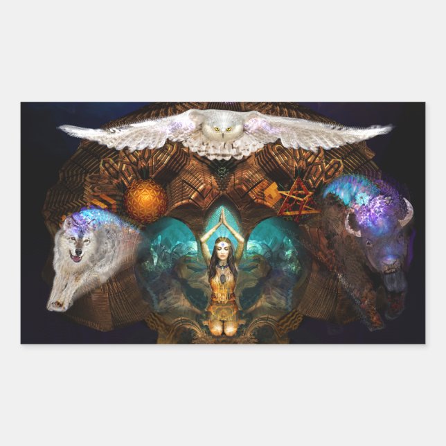 Sticker Rectangulaire Calling the Spirit Animals (Devant)