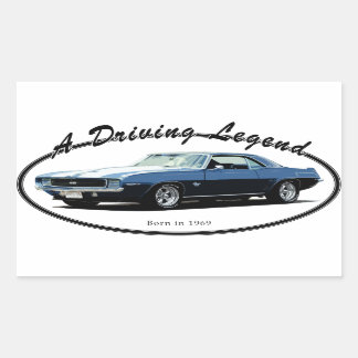 STICKER RECTANGULAIRE CAMARO YENKO BLUE 1969