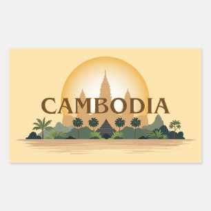 Sticker Rectangulaire Cambodge
