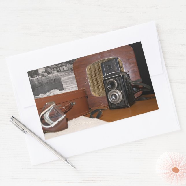 Sticker Rectangulaire Caméra-enregistreur analogique vintage (Enveloppe)