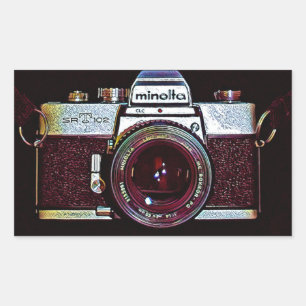 Sticker Rectangulaire Caméra manuelle vintage reflex