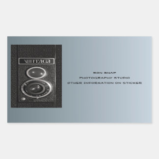 Sticker Rectangulaire Caméra vintage sur le nom et l'adresse