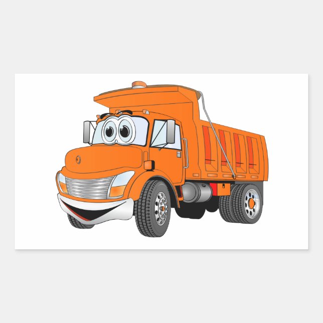 Sticker Rectangulaire Camion à pompe 2 essieux Carton orange (Devant)