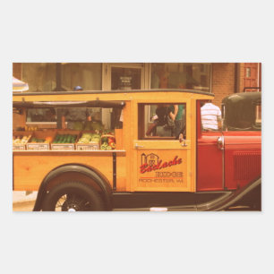 Sticker Rectangulaire Camion de Nourriture Classique