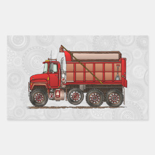Sticker Rectangulaire Camion de vidange de gravier mignon