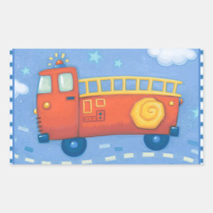 Sticker Rectangulaire Camion d'incendie