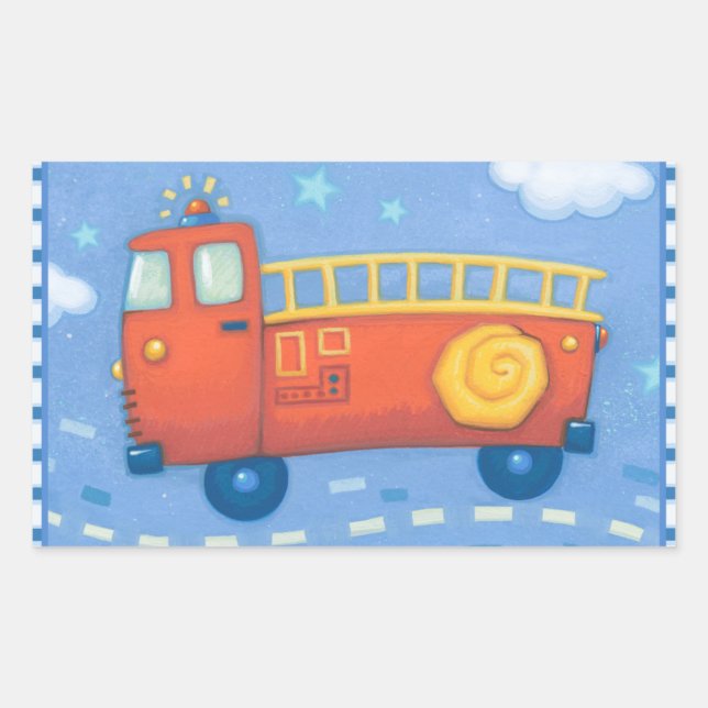 Sticker Rectangulaire Camion d'incendie (Devant)