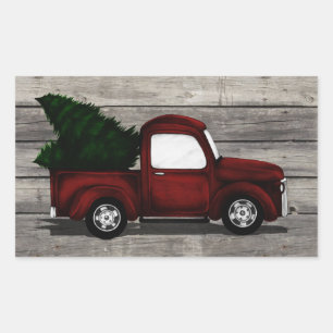 Sticker Rectangulaire Camion Rouge Lil