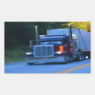 Sticker Rectangulaire Camions, Big Rig Cargo Truck Art