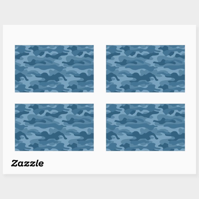 Sticker Rectangulaire Camo Monocolore Bleu Acier (Feuille)