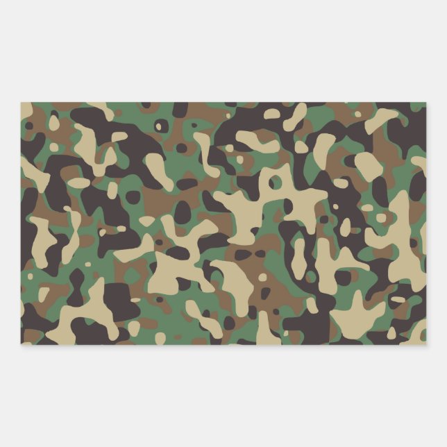 Sticker Rectangulaire Camo Woodland (Devant)