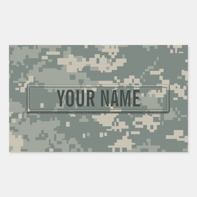 Sticker Rectangulaire Camouflage ACU de l'armée sur mesure (Devant)