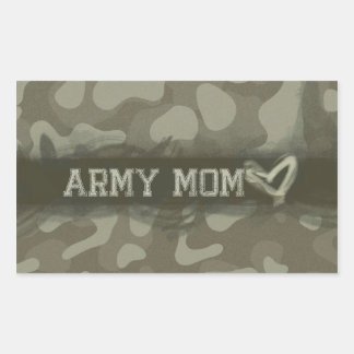 Sticker Rectangulaire Camouflage Armée Maman Coeur d'amour