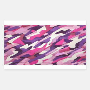 Sticker Rectangulaire camouflage blanc rose violet
