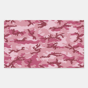 Sticker Rectangulaire Camouflage rose