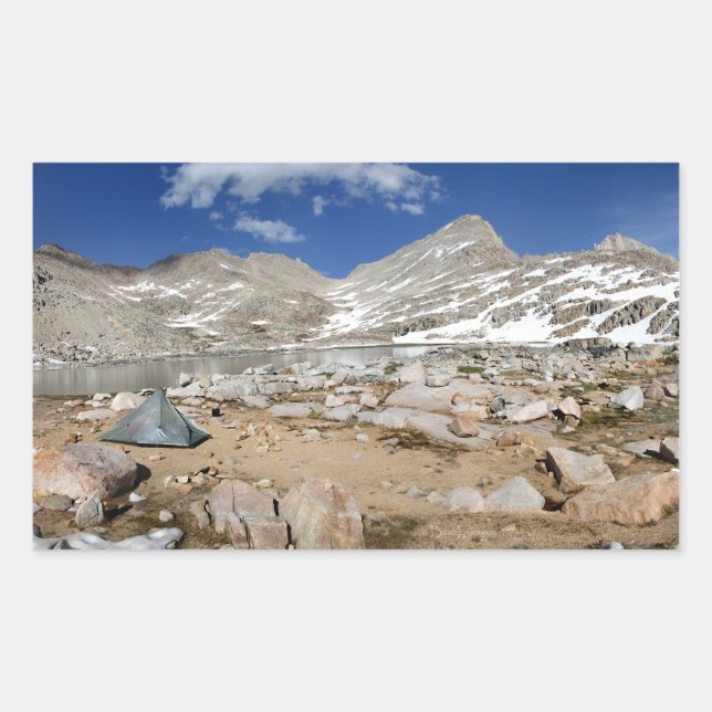 Sticker Rectangulaire Camp du lac de l'ours noir - Sierra (Devant)