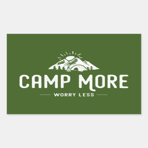 Sticker Rectangulaire Camp Plus S'Inquiéter Moins