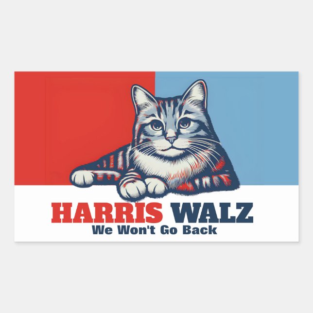 Sticker Rectangulaire Campagne Harris Walz (Devant)