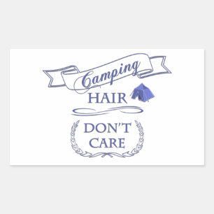 Sticker Rectangulaire Camping Cheveux s'en fiche