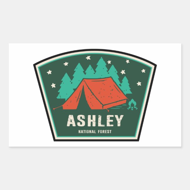 Sticker Rectangulaire Camping forestier national Ashley (Devant)
