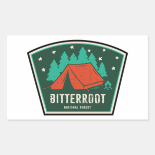 Sticker Rectangulaire Camping forestier national Bitterroot