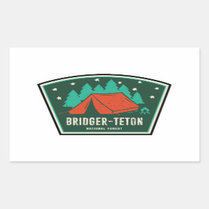 Sticker Rectangulaire Camping forestier national Bridger-Teton