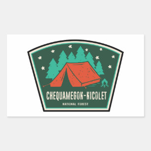 Sticker Rectangulaire Camping forestier national Chequamegon-Nicolet