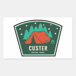 Sticker Rectangulaire Camping forestier national Custer