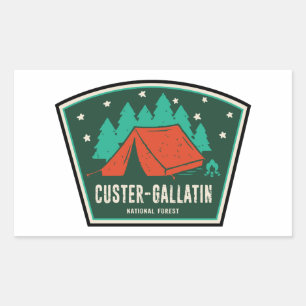 Sticker Rectangulaire Camping forestier national Custer-Gallatin