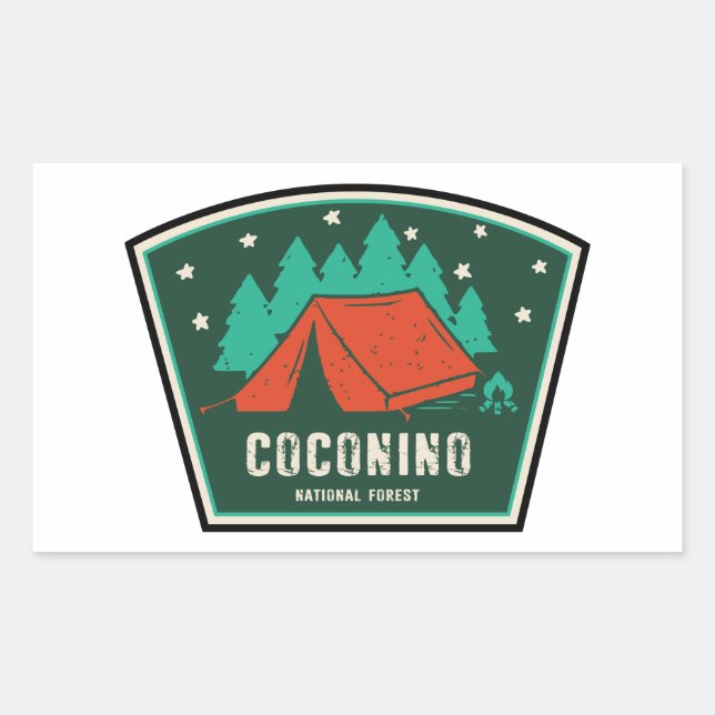 Sticker Rectangulaire Camping forestier national du Coconino (Devant)