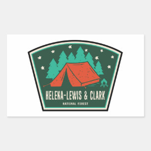 Sticker Rectangulaire Camping forestier national Helena-Lewis et Clark
