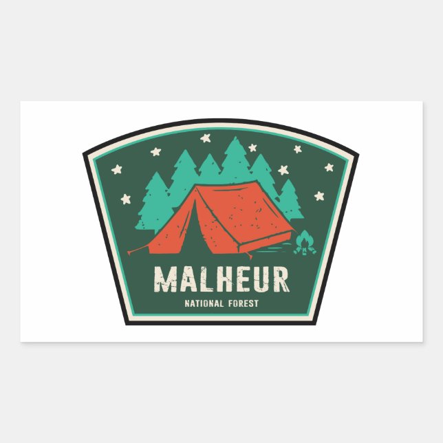 Sticker Rectangulaire Camping forestier national Malheur (Devant)