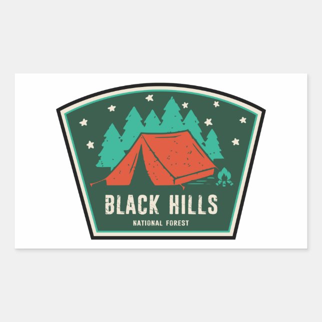 Sticker Rectangulaire Camping Forêt Nationale de Black Hills (Devant)