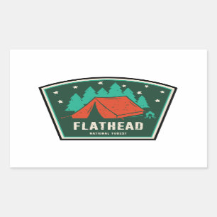 Sticker Rectangulaire Camping Forêt Nationale Flathead