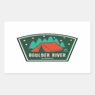 Sticker Rectangulaire Camping sauvage de Boulder River