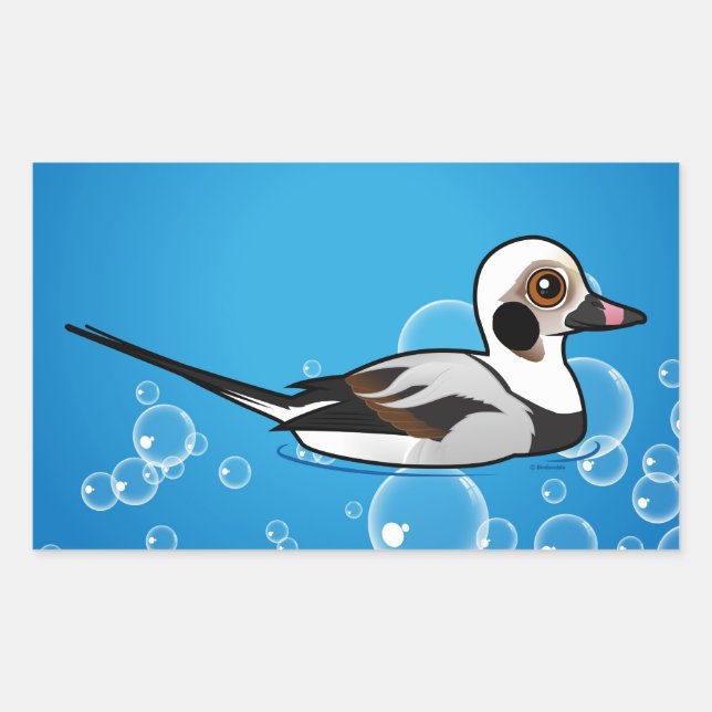 Sticker Rectangulaire Canard à queue longue Birdorable (Devant)