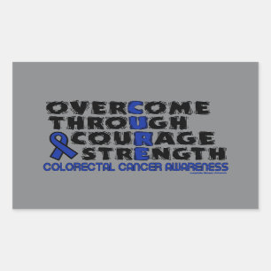 STICKER RECTANGULAIRE CANCER COLORECTAL