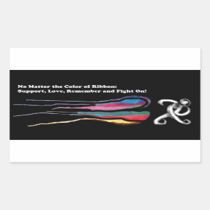 Sticker Rectangulaire Cancer de combat : Toute la matière de rubans