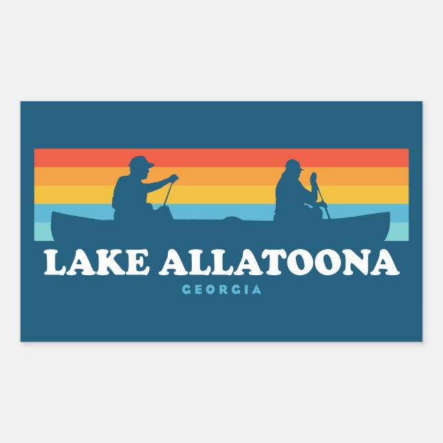 Sticker Rectangulaire Canoë du lac Allatoona Georgia (Devant)