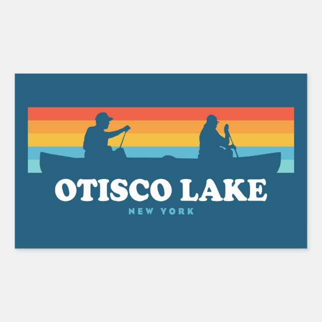 Sticker Rectangulaire Canoë Otisco Lake New York (Devant)