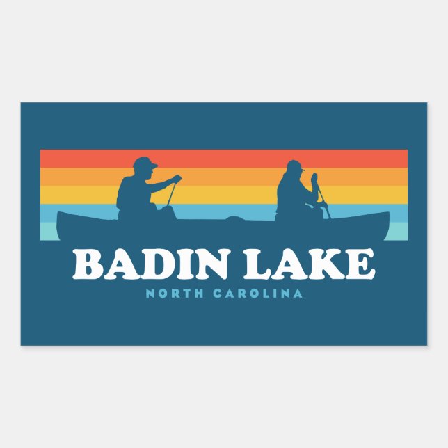 Sticker Rectangulaire Canot Badin Lake North Carolina (Devant)
