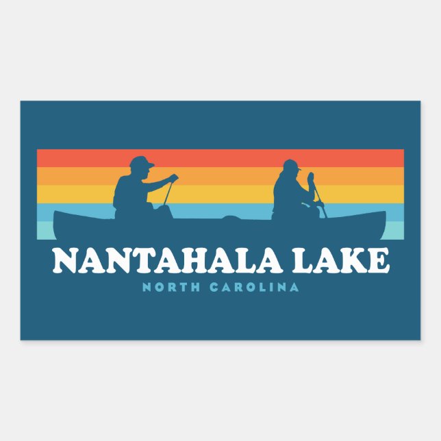 Sticker Rectangulaire Canot de Nantahala Lake Caroline du Nord (Devant)