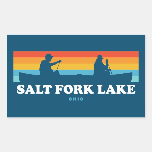 Sticker Rectangulaire Canot de Salt Fork Lake Ohio (Devant)