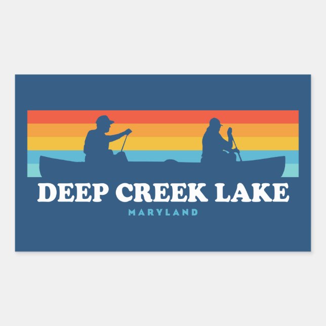 Sticker Rectangulaire Canot Deep Creek Lake Maryland (Devant)